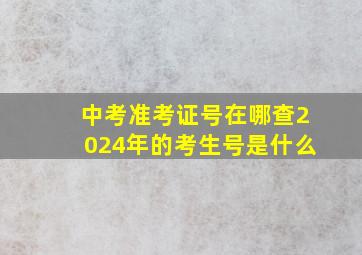 中考准考证号在哪查2024年的考生号是什么