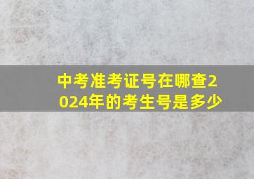 中考准考证号在哪查2024年的考生号是多少