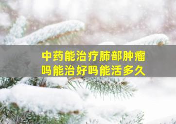 中药能治疗肺部肿瘤吗能治好吗能活多久