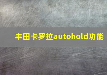 丰田卡罗拉autohold功能