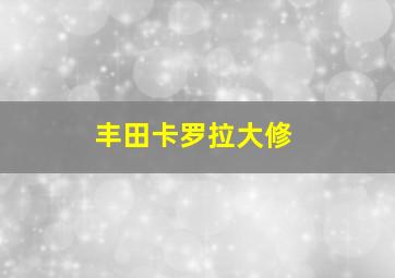 丰田卡罗拉大修