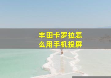 丰田卡罗拉怎么用手机投屏