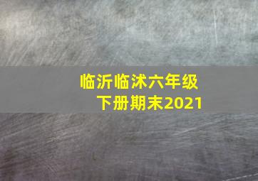 临沂临沭六年级下册期末2021