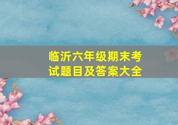 临沂六年级期末考试题目及答案大全