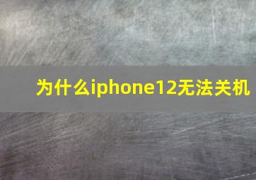 为什么iphone12无法关机