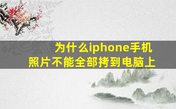 为什么iphone手机照片不能全部拷到电脑上