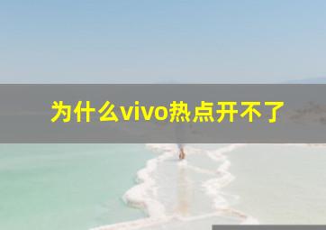 为什么vivo热点开不了