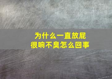 为什么一直放屁很响不臭怎么回事