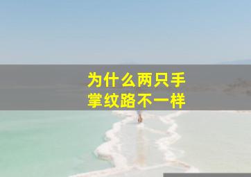 为什么两只手掌纹路不一样