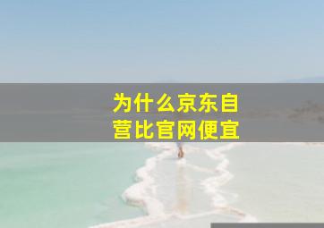 为什么京东自营比官网便宜