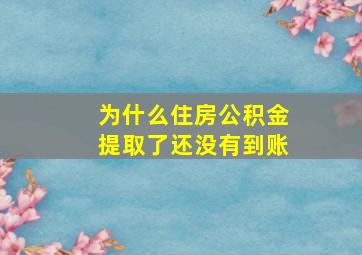 为什么住房公积金提取了还没有到账