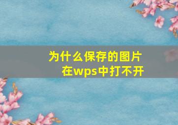 为什么保存的图片在wps中打不开