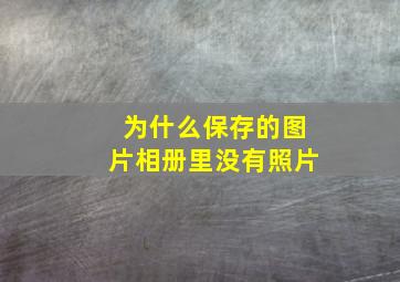 为什么保存的图片相册里没有照片