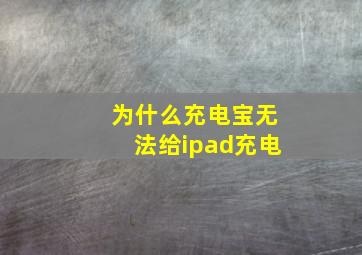 为什么充电宝无法给ipad充电