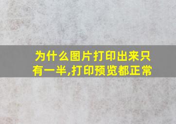 为什么图片打印出来只有一半,打印预览都正常