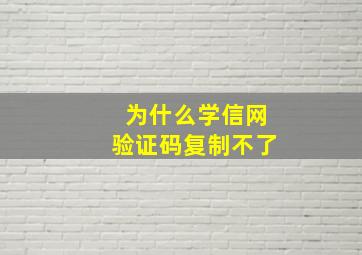 为什么学信网验证码复制不了