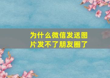 为什么微信发送图片发不了朋友圈了