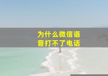 为什么微信语音打不了电话