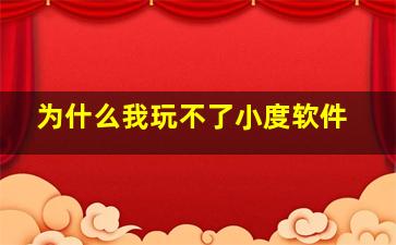 为什么我玩不了小度软件