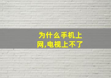 为什么手机上网,电视上不了