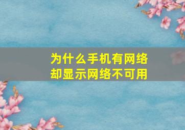 为什么手机有网络却显示网络不可用