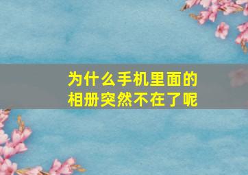 为什么手机里面的相册突然不在了呢