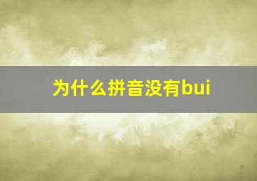 为什么拼音没有bui