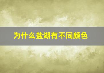 为什么盐湖有不同颜色