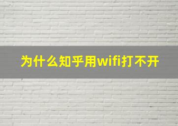 为什么知乎用wifi打不开