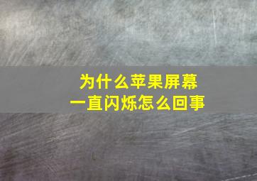 为什么苹果屏幕一直闪烁怎么回事