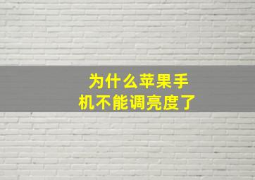 为什么苹果手机不能调亮度了