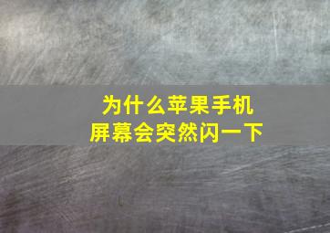 为什么苹果手机屏幕会突然闪一下