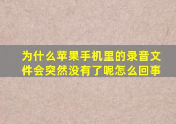 为什么苹果手机里的录音文件会突然没有了呢怎么回事