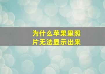 为什么苹果里照片无法显示出来