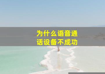 为什么语音通话设备不成功