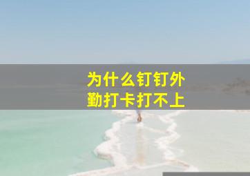 为什么钉钉外勤打卡打不上