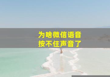 为啥微信语音按不住声音了