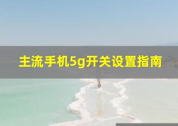 主流手机5g开关设置指南