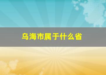 乌海市属于什么省