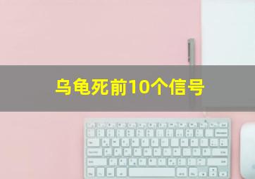 乌龟死前10个信号