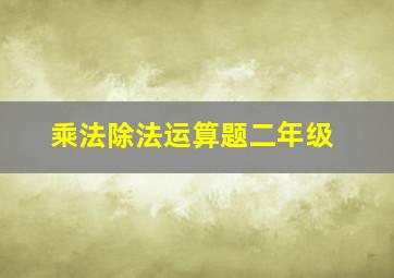 乘法除法运算题二年级