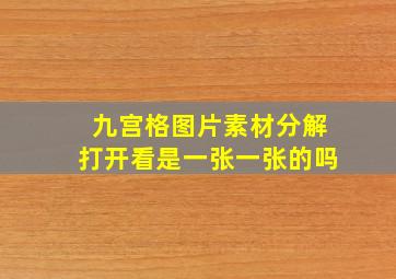 九宫格图片素材分解打开看是一张一张的吗