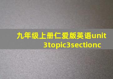 九年级上册仁爱版英语unit3topic3sectionc