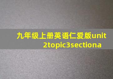 九年级上册英语仁爱版unit2topic3sectiona