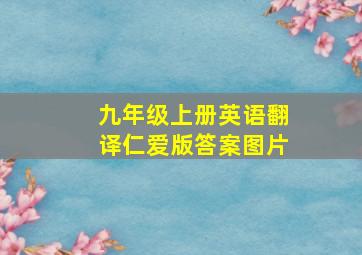 九年级上册英语翻译仁爱版答案图片