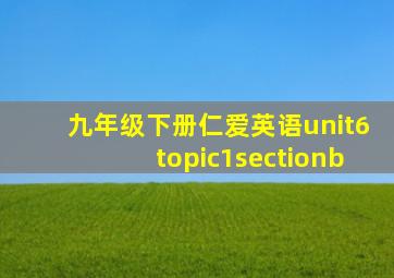 九年级下册仁爱英语unit6topic1sectionb