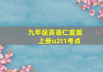 九年级英语仁爱版上册u2t1考点