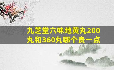 九芝堂六味地黄丸200丸和360丸哪个贵一点