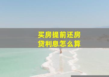 买房提前还房贷利息怎么算