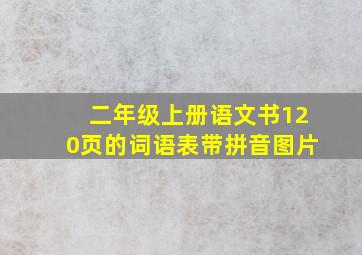 二年级上册语文书120页的词语表带拼音图片